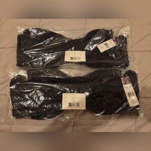 LOT OF 2 - FRUIT OF THE LOOM UNDERWIRE COTTON BRA TWO PACKS - BLK/GRY - 4 TOTAL